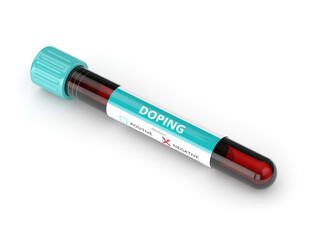 3D rendering of anti doping blood test tube