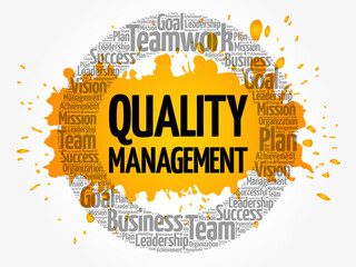 Quality Management word cloud, business concept background