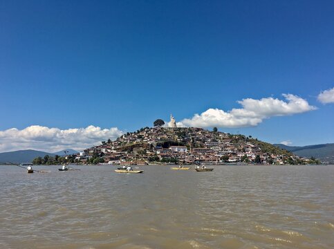 Island of Janitzio on Lake Patzcuaro, Michoacan, Mexico