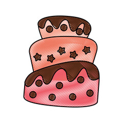 delicious cake celebration icon vector illustration design