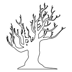 Dry tree silhouette icon vector illustration graphic design