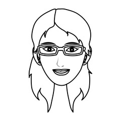 silhouette girl face draw illustration icon vector design graphic