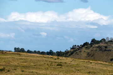  Rural Autumn Winter Cloudy Sky Hills and Valley Landscape