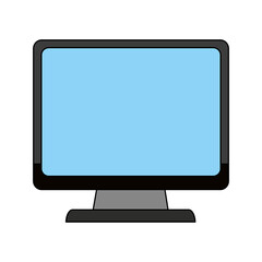 color image cartoon front view computer display vector illustration