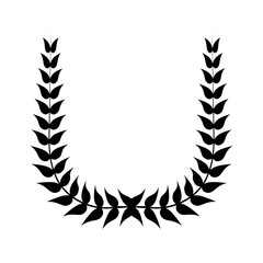 Wreath leaves ornament icon vector illustration graphic design
