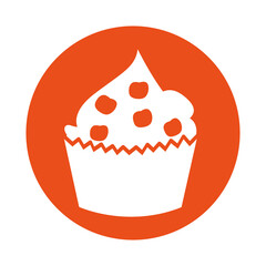 delicious cupcake celebration icon vector illustration design