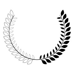 Wreath leaves ornament icon vector illustration graphic design