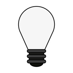color silhouette cartoon light bulb flat icon vector illustration