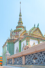 Fototapeta na wymiar Wat Phra Kaew, Temple of the Emerald Buddha at Royal Grand Palace Bangkok, Asia Thailand.