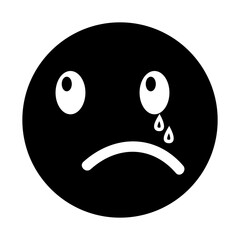 crying emoticon face kawaii style vector illustration design