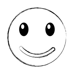 Fototapeta premium happy emoticon face kawaii style vector illustration design