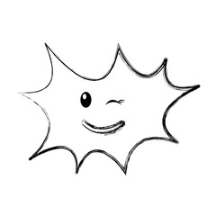 speech bubble happy comic character vector illustration design