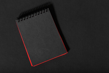 Black Notebook mock up with clean blank for design