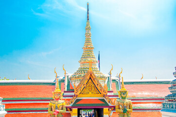 Fototapeta premium The Giant Demon Guardian at Wat Phra Kaew, Grand Palace, Bangkok, Thailand.