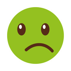 sad emoticon face kawaii style vector illustration design