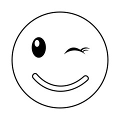 happy emoticon face kawaii style vector illustration design