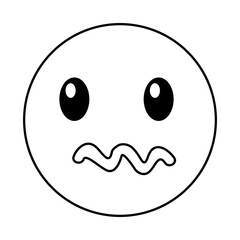 angry emoticon face kawaii style vector illustration design