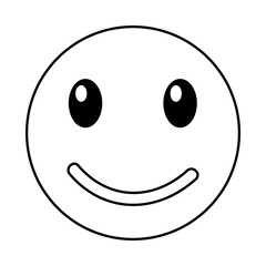 happy emoticon face kawaii style vector illustration design