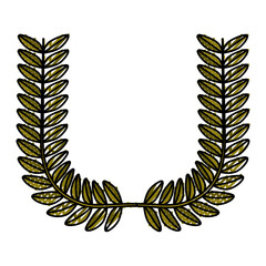 Wreath leaves ornament icon vector illustration graphic design