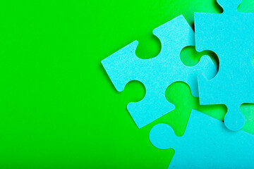Puzzle pieces with empty space for text