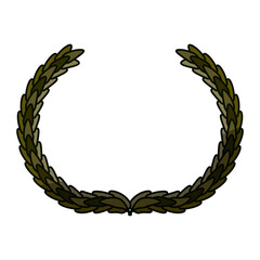Wreath leaves ornament icon vector illustration graphic design