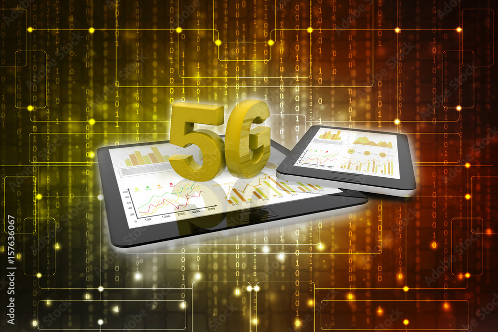 Poster 3d rendering 5g network 5g connection with data