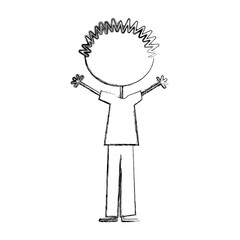 cute boy drawing icon vector illustration design