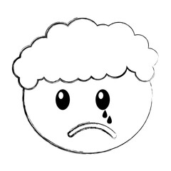 head boy crying expression vector illustration design