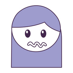 head girl angry expression vector illustration design