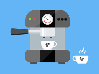 Coffee machine with cups icon