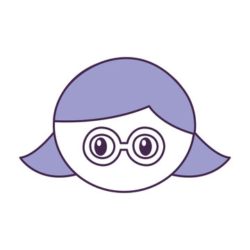 head girl with glasses expression vector illustration design