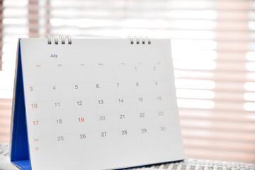 Blurred calendar