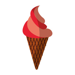 Delicious ice cream cone vector illustration design