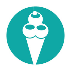 Delicious ice cream cone vector illustration design