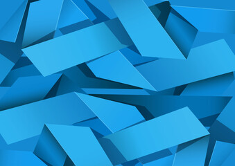 Abstract background made of blue crumpled strip of paper.