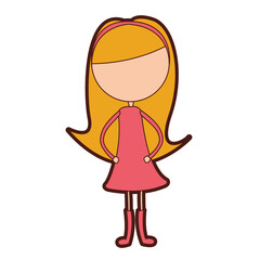 cute girl drawing character vector illustration design