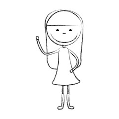 cute girl drawing character vector illustration design