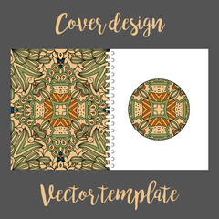 Cover design with colored tribal pattern