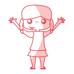 cute girl drawing character vector illustration design