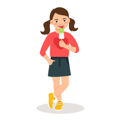 Cute girl with sweet icecream cone