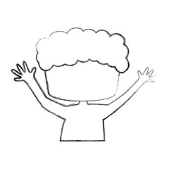 cute boy shirtless drawing icon vector illustration design