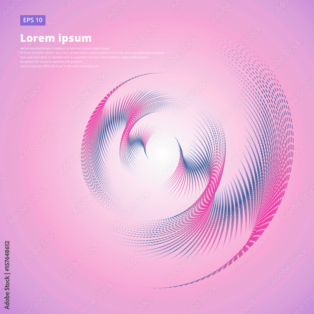 Poster abstract vector halftone vectors swirl circle curve pink color for print ad, magazine, leaflet, broc