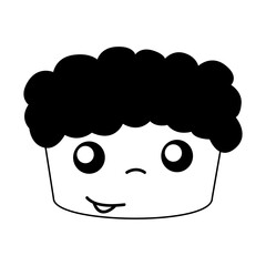 cute boy head drawing icon vector illustration design