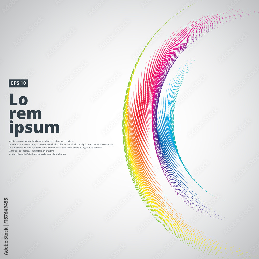 Poster abstract halftone vectors swirl circle semicircle curve colorfu vector on white background for print