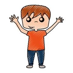 cute boy drawing icon vector illustration design