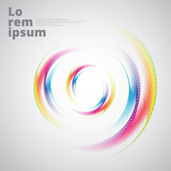 abstract halftone vectors swirl circle semicircle colorfu vector on white background for print ad, magazine, leaflet, brochure