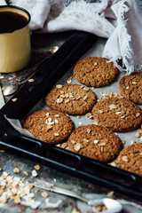 Oatmeal cookies and ingredients