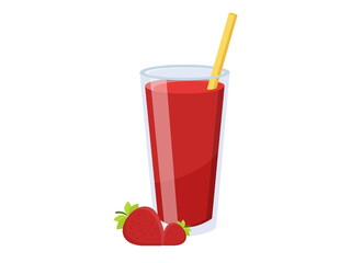 Strawberries Fresh juices glass icon