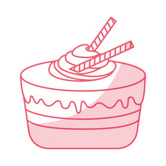sweet baked cake cartoon vector illustration graphic design