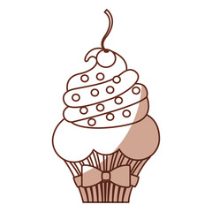 little delicious creamy cupcake vector illustration graphic design